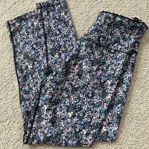 Ebb and flow retro floral ruffle pocket leggings size M full length